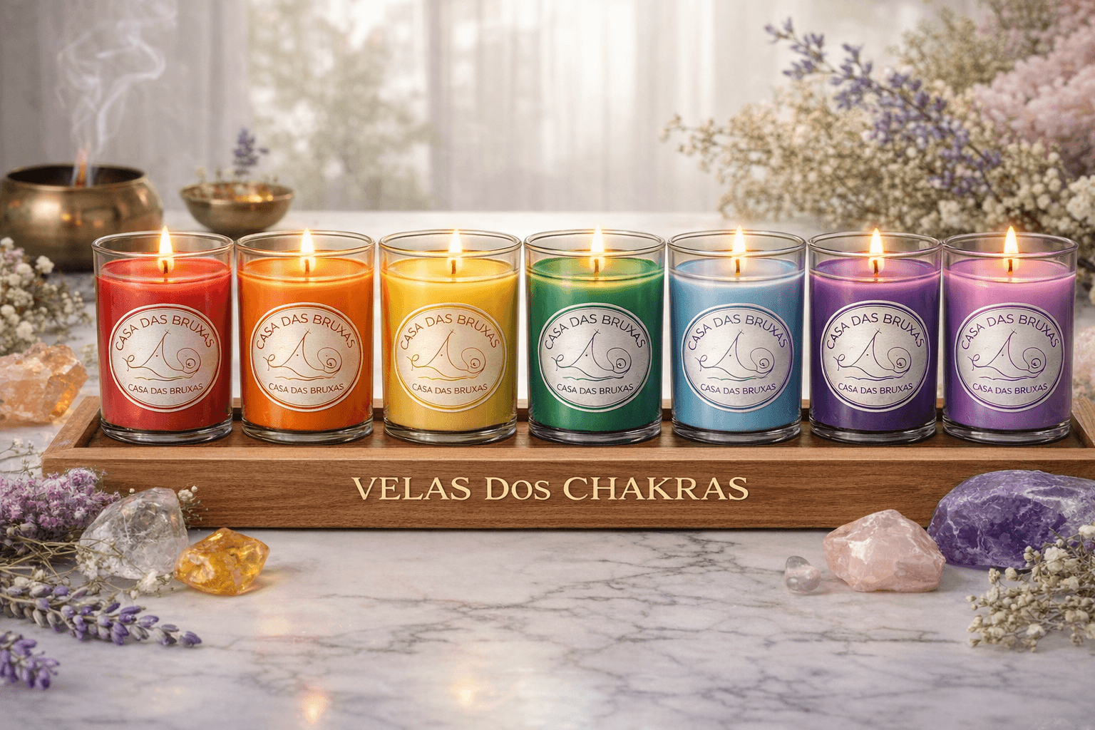 KIT 7 VELAS DOS CHAKRAS